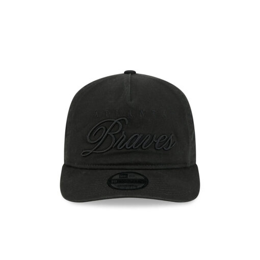 Atlanta Braves Tonal Script Adjustable Cap in Black