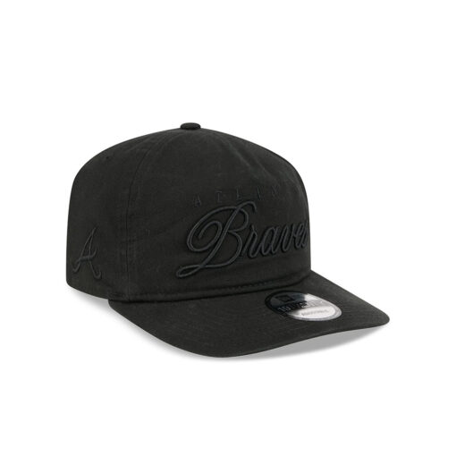 Atlanta Braves Tonal Script Adjustable Cap in Black