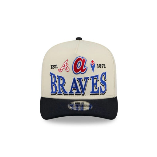 Atlanta Braves Triple Mark A-Frame Snapback in Chrome White