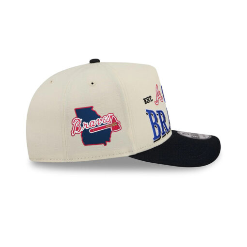 Atlanta Braves Triple Mark A-Frame Snapback in Chrome White