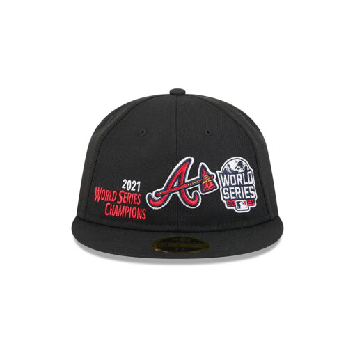 Atlanta Braves Trophy Pack Retro Crown Fitted Cap in Black