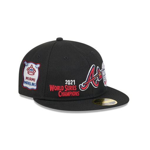 Atlanta Braves Trophy Pack Retro Crown Fitted Cap in Black