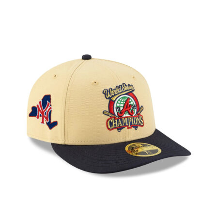 Atlanta Braves Trophy Patch Low-Profile Fitted Cap in Cream