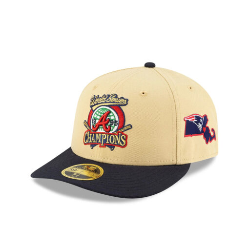 Atlanta Braves Trophy Patch Low-Profile Fitted Cap in Cream