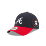 Atlanta Braves Two-Tone Adjustable Cap in Black Red