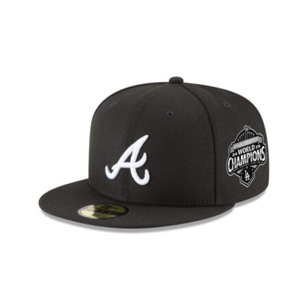 Atlanta Braves Two-Tone Core Fitted Cap in Black White