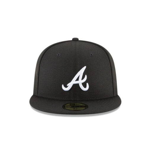 Atlanta Braves Two-Tone Core Fitted Cap in Black White