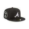 Atlanta Braves Two-Tone Core Fitted Cap in Black White