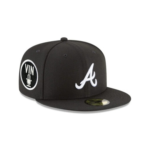 Atlanta Braves Two-Tone Core Fitted Cap in Black White