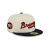 Atlanta Braves Two-Tone Stitch Fitted Cap in White