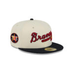 Atlanta Braves Two-Tone Stitch Fitted Cap in White