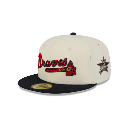 Atlanta Braves Two-Tone Stitch Fitted Cap in White