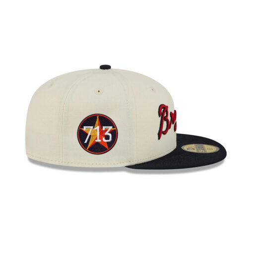 Atlanta Braves Two-Tone Stitch Fitted Cap in White