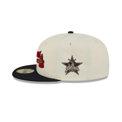 Atlanta Braves Two-Tone Stitch Fitted Cap in White