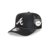 Atlanta Braves Washed Fabric A-Frame Snapback in Black