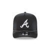Atlanta Braves Washed Fabric A-Frame Snapback in Black