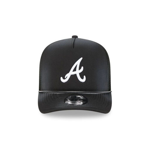 Atlanta Braves Washed Fabric A-Frame Snapback in Black