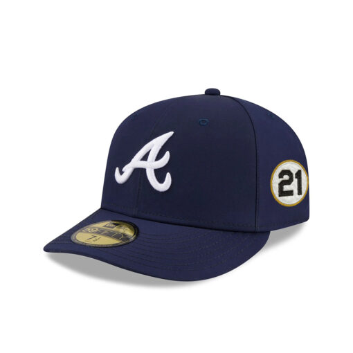 Atlanta Braves Waterproof Tech Fitted Cap in Navy