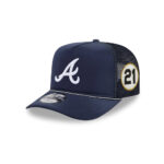 Atlanta Braves Worn Fabric A-Frame Snapback in Navy