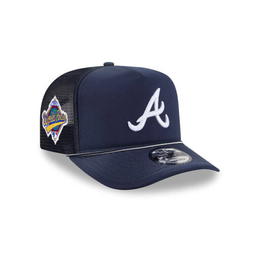 Atlanta Braves Worn Fabric A-Frame Snapback in Navy