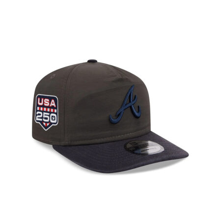 Atlanta Braves x Three Looms Nylon Adjustable Cap in Black