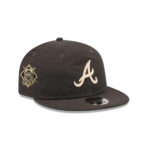 Atlanta Braves x Three Looms Nylon Retro Crown Adjustable Cap in Black