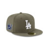 Los Angeles Dodgers Back-to-Back Champions Circle Fitted Cap in Olive