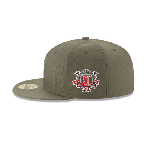 Los Angeles Dodgers Back-to-Back Champions Circle Fitted Cap in Olive
