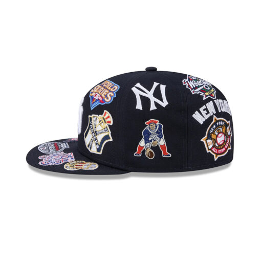 New York Yankees Patchwork Multi-Motif Fitted Cap New York Yankees Patchwork Multi-Motif Fitted Cap