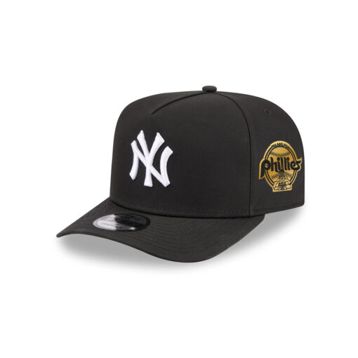 New York Yankees Waterproof Tech A-Frame Snapback Cap in Black