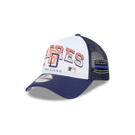 San Diego Padres Classic Front A-Frame Trucker Cap in White