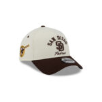 San Diego Padres Curved Team Script A-Frame Snapback in Chrome White