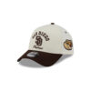San Diego Padres Curved Team Script A-Frame Snapback in Chrome White