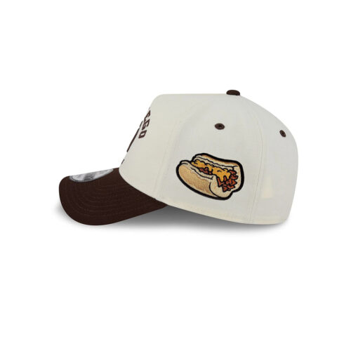 San Diego Padres Curved Team Script A-Frame Snapback in Chrome White