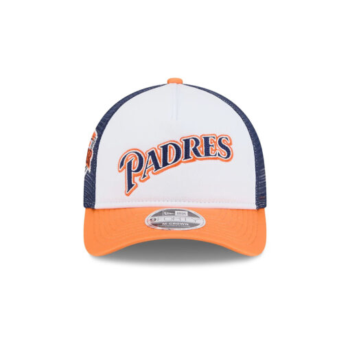 San Diego Padres Derby Stripe M-Crown A-Frame Snapback in White