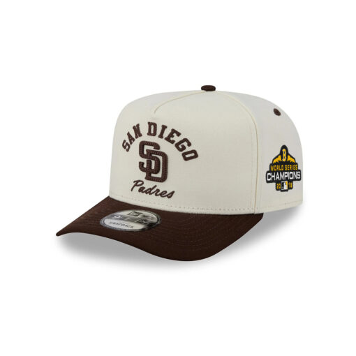 San Diego Padres Heritage Script A-Frame Snapback in Chrome White