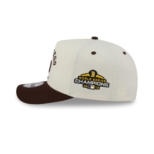 San Diego Padres Heritage Script A-Frame Snapback in Chrome White