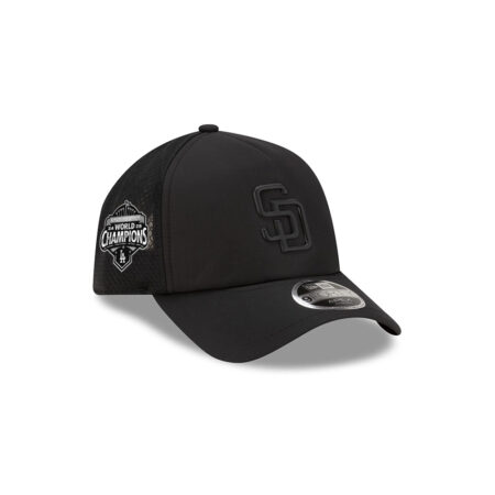 San Diego Padres Practice Mesh Trucker Cap in Black