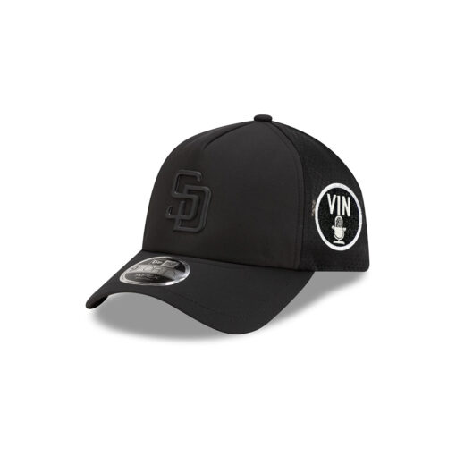 San Diego Padres Practice Mesh Trucker Cap in Black