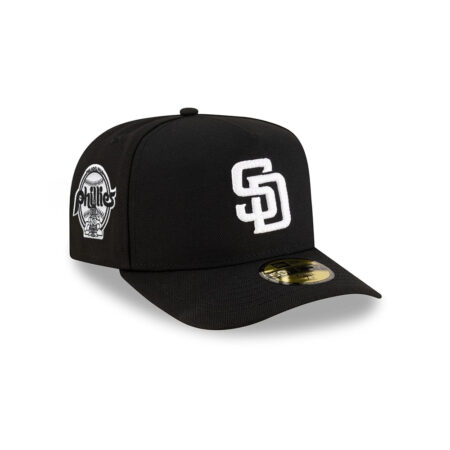 San Diego Padres Script Pin A-Frame Fitted Cap in Black