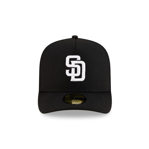 San Diego Padres Script Pin A-Frame Fitted Cap in Black