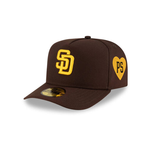 San Diego Padres Script Pin A-Frame Fitted Cap in Brown