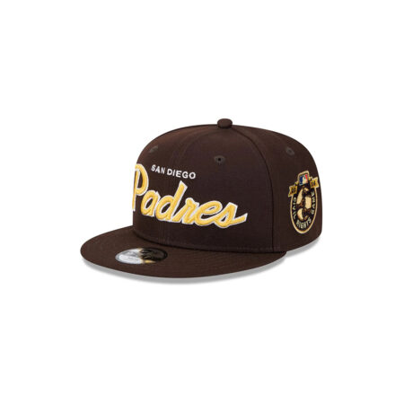 San Diego Padres Script Snapback in Brown