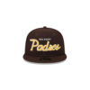 San Diego Padres Script Snapback in Brown