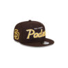 San Diego Padres Script Snapback in Brown