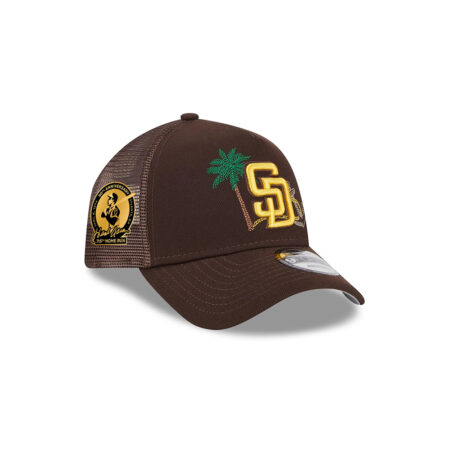 San Diego Padres State Outline A-Frame Trucker Cap in Brown