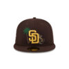 San Diego Padres State Outline Fitted Cap in Brown