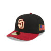San Diego Padres Team Card Graphic Fitted Cap in Black/Red