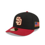 San Diego Padres Team Card Graphic Fitted Cap in Black Red