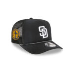San Diego Padres Washed Fabric A-Frame Trucker Cap in Black